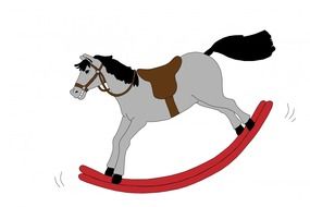 drawing rocking horse on a white background