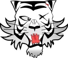 painted head of wounded tiger