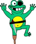 Frog in pirate costume