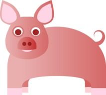 drawing of a pink pig in computer graphics