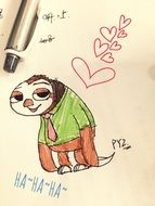 hand-painted Crazy Animals with hearts