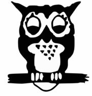 perched drawn owl