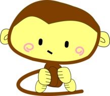 drawing of a brown monkey on a white background