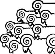 Sheep Herd Animals drawing