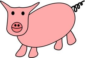 graphic image of a cute pink pig