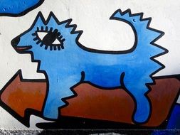 blue dog graffiti in Cuba