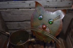 Decorative iron Cat with colorful and beautiful eyes