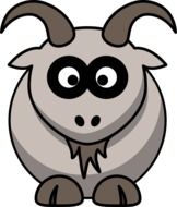drawing of a goat with horns