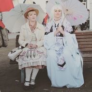 women in costumes in japan