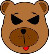 brown Bulldog face vector Portrait