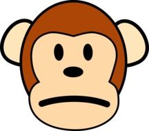 Unhappy Monkey face, illustration