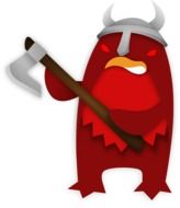 clipart of the red Penguin viking