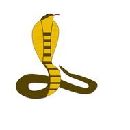 yellow Cobra with red Tongue, illustration