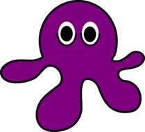 drawing of a violet octopus