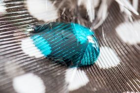 blue drop of water on the fabric