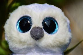 portrait of a snowy owl soft toy