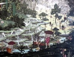 Tables on the painting