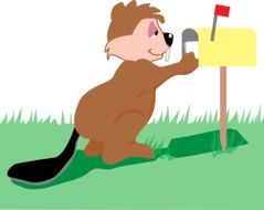 Beaver and mailbox clipart