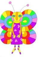 Butterfly with Rainbow wings as a vector art