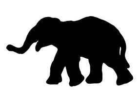 Elephant Baby Black drawing