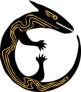 Clipart of Yellow and black lizard