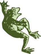 painted dark green dancing frog