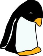 Linux Bird Sad drawing