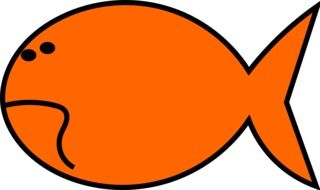 child's drawing of orange fish