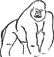 schematic illustration of a large gorilla