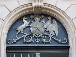 chile coat of arms on the building facade