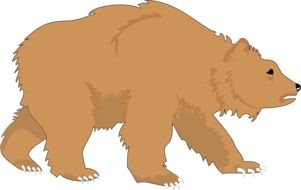 Brown Bear Walking vector drawing