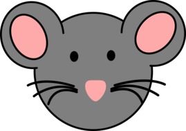 cartoon face of gray mouse