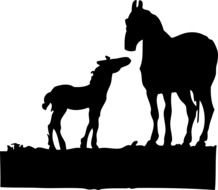 Clip Art of Horses Silhouettes