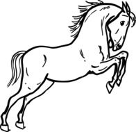 drawing of a standing horse