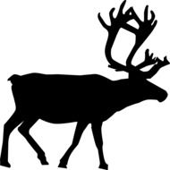 black silhouette of a reindeer