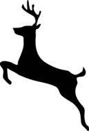 Silhouette of the jumping deer clipart