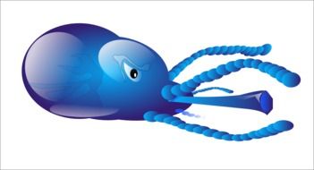 graphic image of blue squid
