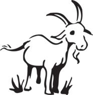 drawing of goat on the grass