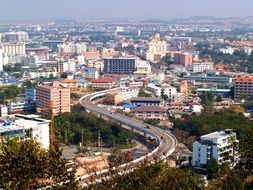 road among houses in thailand, pattaya