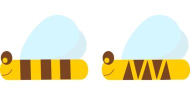 comic Bee Insects Simple vector drawing