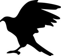 black silhouette of a noble eagle