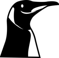 black Penguin Bird as a vector icon