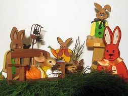 cute wooden Easter bunnies