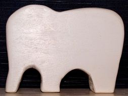 White wooden decoration in shape of Elephant