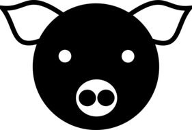 black pig head drawing