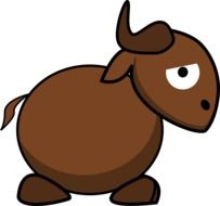 graphic image of a funny brown bull