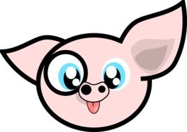 animated funny pink pig