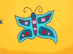 child's drawing with the image of a butterfly