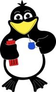 drawn cartoon polar penguin