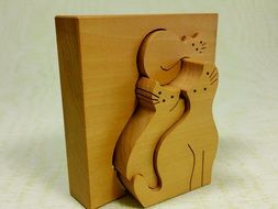 wooden toy cats